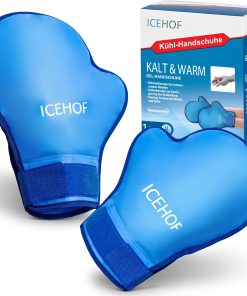 ICEHOF Cooling Gloves [2X] Soft Fabric - Cooling Gloves for Hands/Fingers - Gel Gloves Cold Gloves (Blue)